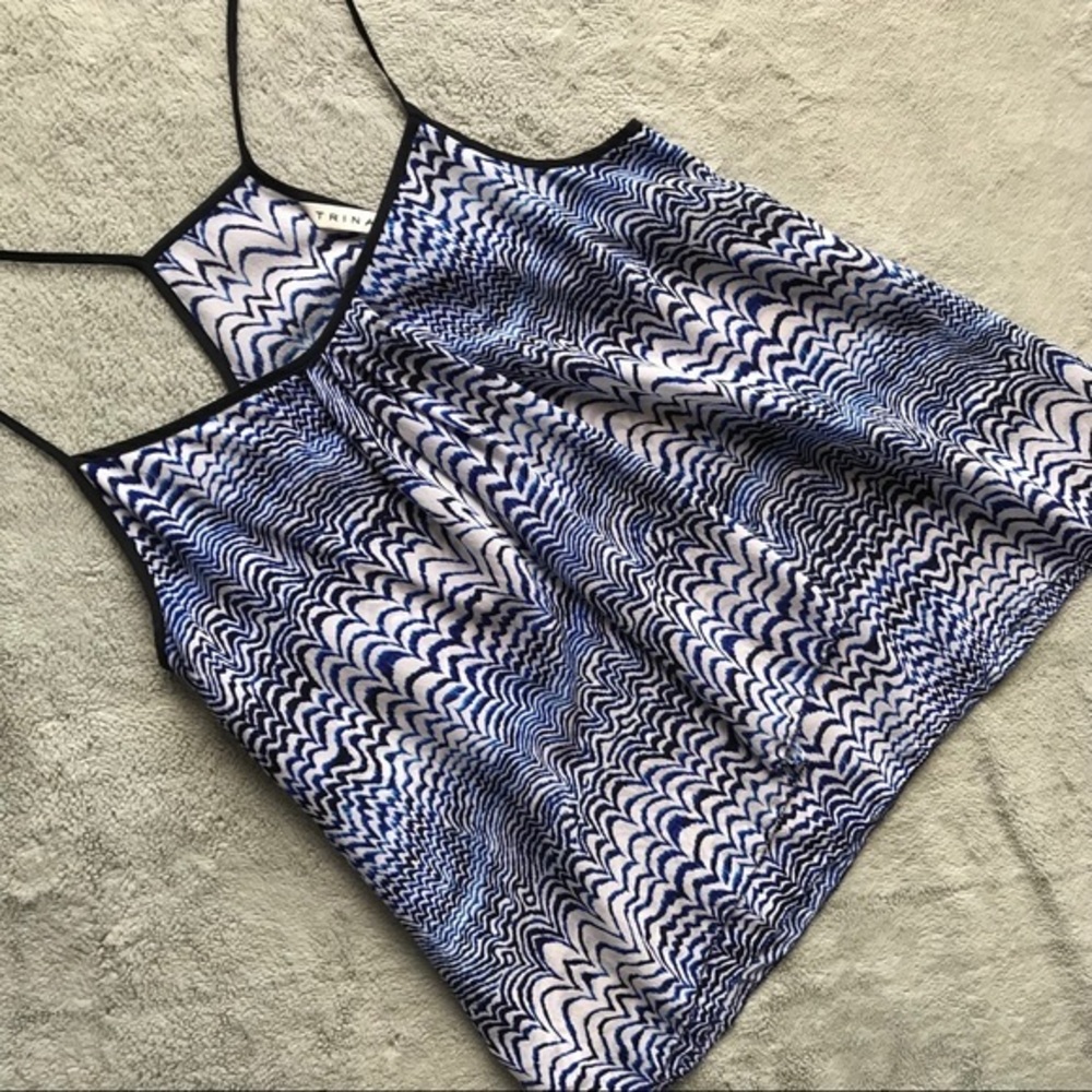 Trina Turk Nancey Printed Silk Camisole Draped Top